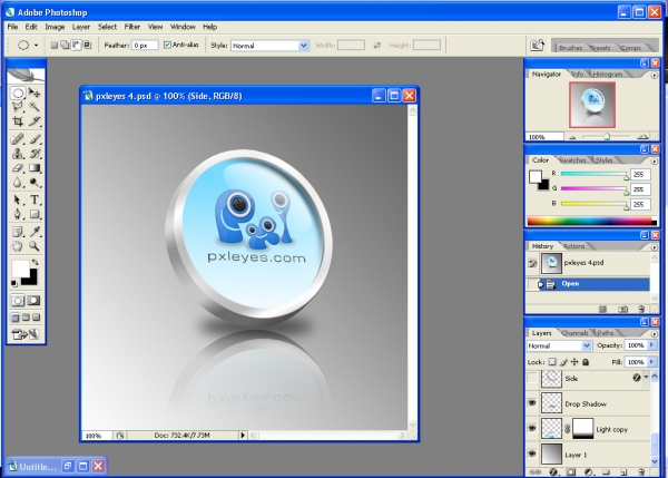Creation of 3D pxleyes.com Icon: Step 8
